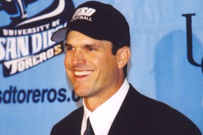 Power cleans in khakis, heartbreak at Hooters and a team on the rise: Jim Harbaugh’s first year as a head coach