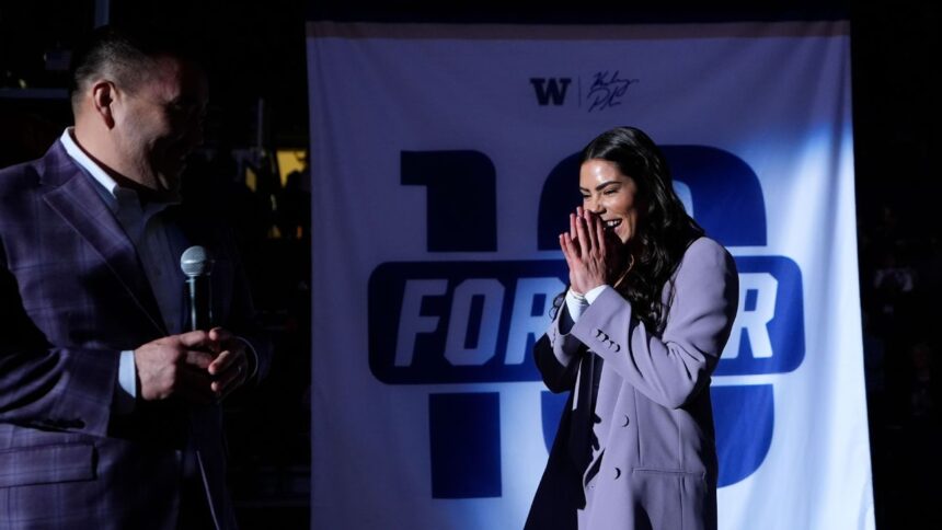 Plum’s No. 10 1st women’s jersey in UW rafters