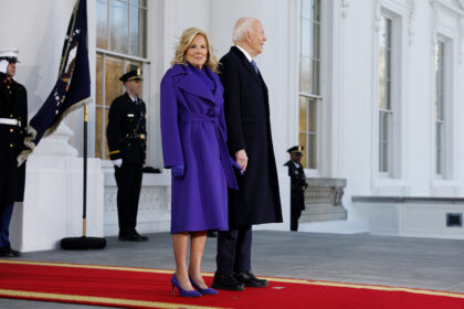 Jill Biden wears bipartisan purple outfit at Donald Trump’s inauguration