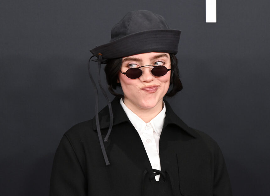 Billie Eilish plays it cool in black-and-white Prada on Grammys 2025 red carpet