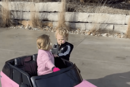 Brittany and Patrick Mahomes’ kids Sterling and Bronze ride around in style in mini Range Rover