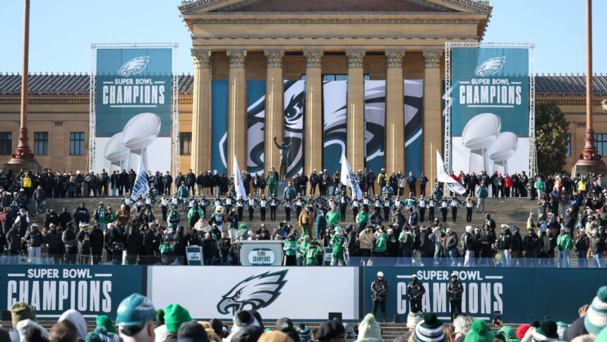 Philly fêtes Eagles; Hurts finally takes ‘Rocky’ steps