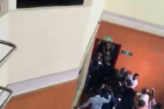 VIDEO: Tension in Lagos Assembly as DSS clashes with Legislative workers