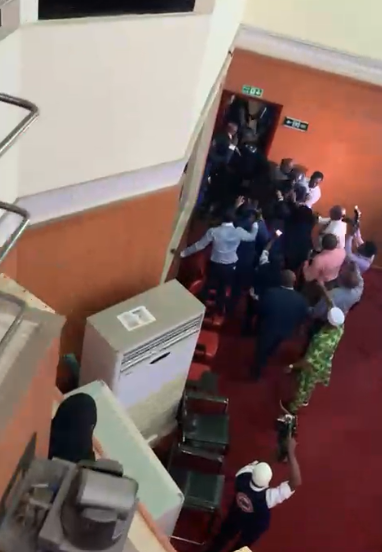 VIDEO: Tension in Lagos Assembly as DSS clashes with Legislative workers