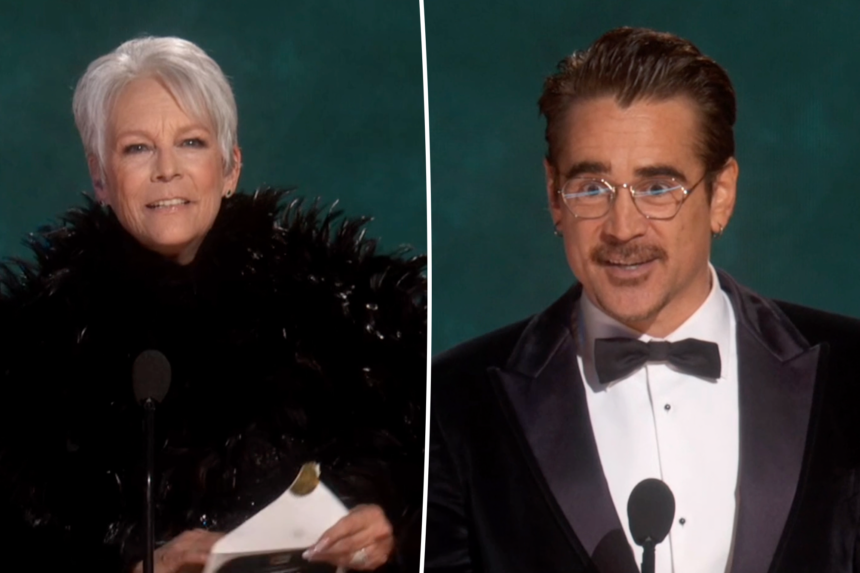 Colin Farrell reacts to Jamie Lee Curtis saying he gave her COVID at SAG Awards 2025