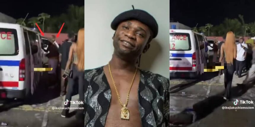 Moment Speed Darlington was rushed to hospital with ambulance after loss to Portable