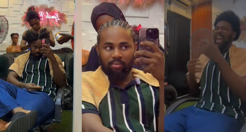 “I’ll stick to mainland salons from now on” – Man d!tches island salon, shares hilarious experience after styling his hair at a mainland salon (VIDEO)