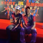VIDEO: Skales performs at Barcelona’s Copa del Rey party, meets Lamine Yamal, mother