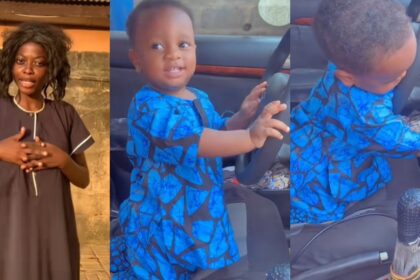 “These kids know and observe everything” – Lady stúnned after discovering a 1-year-old boy attempting to drive his dad’s car (VIDEO)