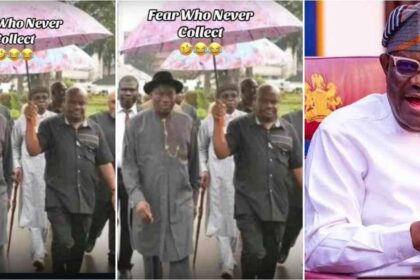 Throwback photo of Wike holding umbrella for Jonathan goes viral