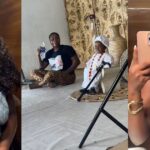 Hilarious moment lady turns comic actor at her friend’s baby photoshoot (VIDEO)