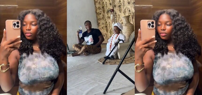 Hilarious moment lady turns comic actor at her friend’s baby photoshoot (VIDEO)