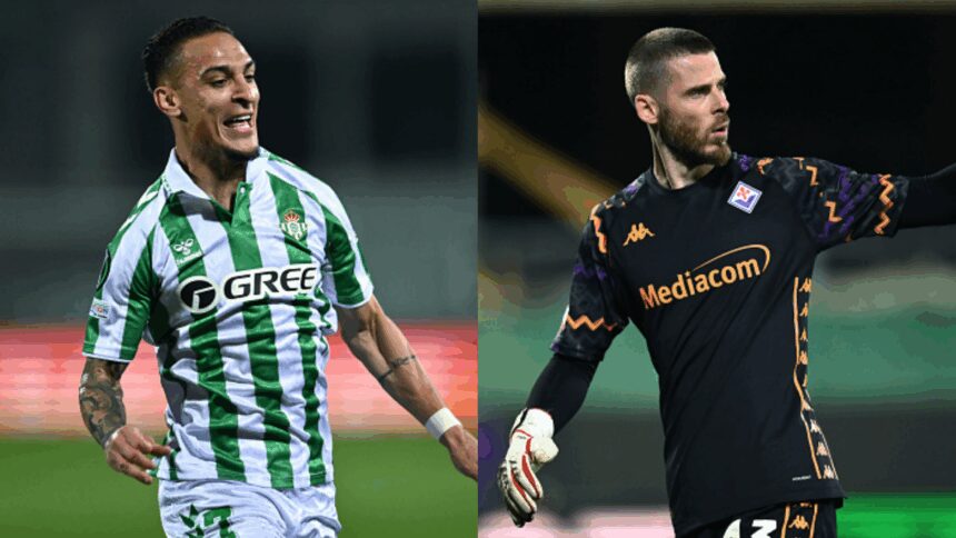 Antony ‘owns’ David de Gea again! Real Betis star curls home beautiful free-kick against ex-Man Utd team-mate before setting up decisive goal against Fiorentina as Spanish side set up Conference League final clash with Chelsea
