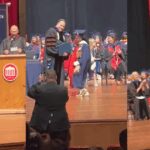 “It’s not hard to identify a properly trained Yoruba lady” – Nigerian lady almost knelt to receive her degree at a university abroad (WATCH)
