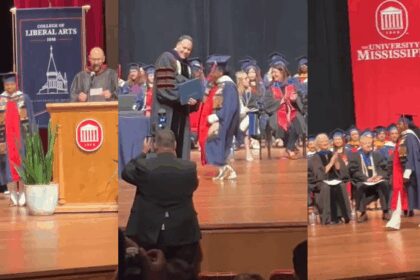 “It’s not hard to identify a properly trained Yoruba lady” – Nigerian lady almost knelt to receive her degree at a university abroad (WATCH)