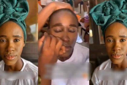 “Na so free thing Dey be” – Corps member reveals the outcome of a makeover done on her face by a first-timer taking SAED lessons (WATCH)