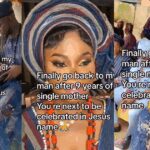 “I finally returned to my man” – Nigerian woman ties the knot with her baby’s daddy after 9 years of being a single mother (VIDEO)
