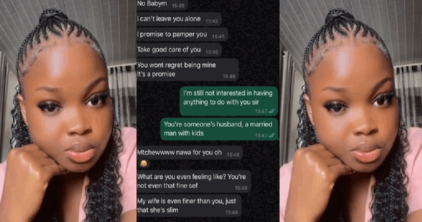 “I rejected a married man” – Lady shares her response to her married suitor (IMAGES)