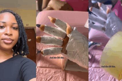 “You all tell me, is this normal?” –  Lady sh0cked by her nail technician’s way of helping her overcome her fear of the UV lamp(WATCH)