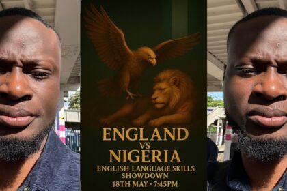 “I will quietly pack my bags and leave the country within 24 hours” – Nigerian man challenges a British national to an English Language showdown.