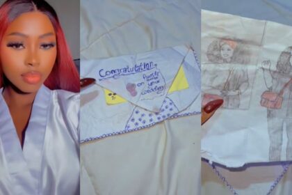 “Frame the artwork” – Newlywed woman shows off the pencil drawing her little cousin gave her as a wedding gift (VIDEO)