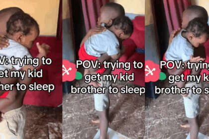 “Someone must fall asleep and is definitely not me” – Toddler reciprocates gentle touch, pats big brother to sleep (WATCH)