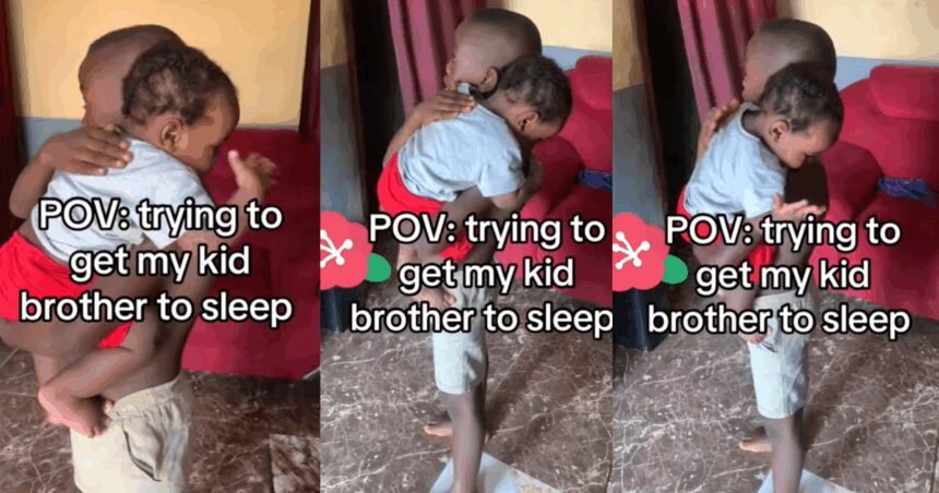 “Someone must fall asleep and is definitely not me” – Toddler reciprocates gentle touch, pats big brother to sleep (WATCH)