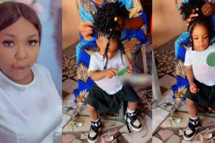“Na beauty queen you born” – Woman stúnned by her 2-year-old daughter’s composure while making her graduation hair (VIDEO)
