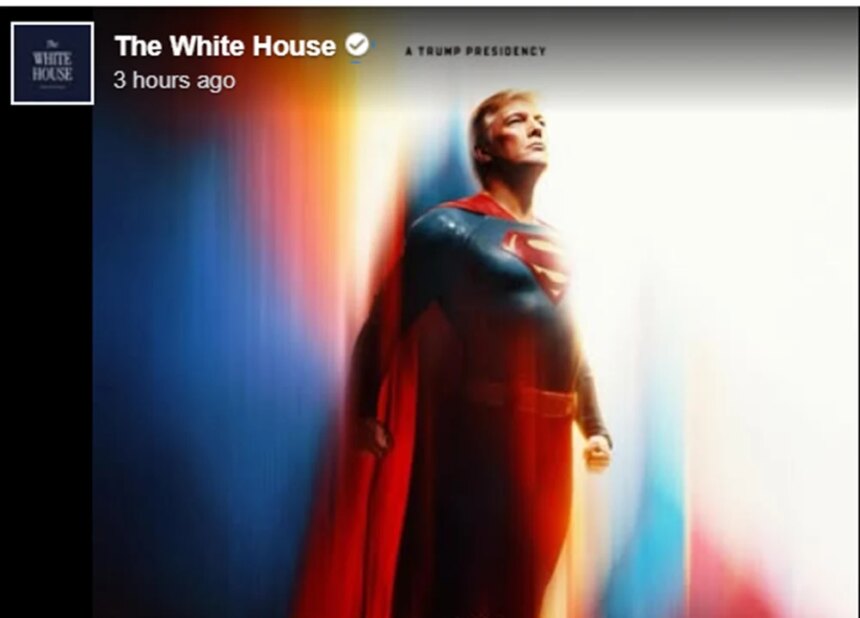 Trump se vede Superman. În trecut a apărut ca papă și s-a comparat cu Elvis. Reacția social media